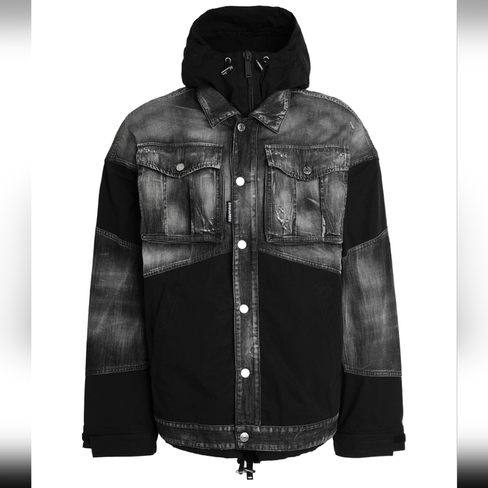 Dsquared2 denim jacket black mens 48IT